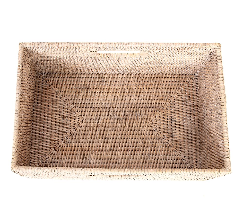 Tava Handwoven Rattan Rectangular Shelf Basket Pottery Barn