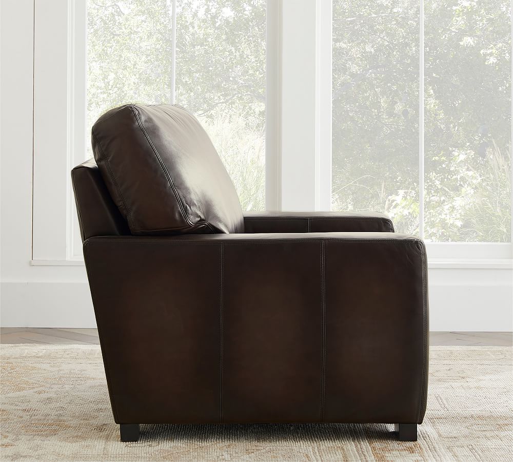 Turner Square Arm Leather Armchair Pottery Barn