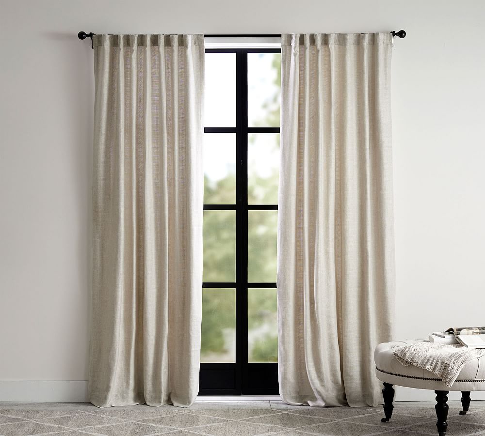 Basketweave Slub Curtain Pottery Barn