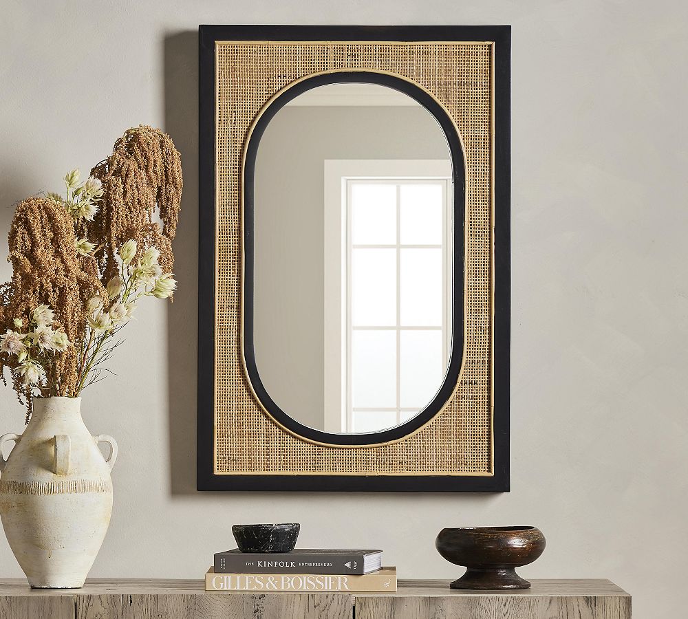 Dolores Cane Wall Mirror Pottery Barn
