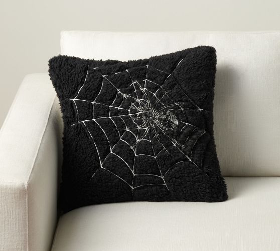 Cozy Embellished Spider Web Pillow | Pottery Barn