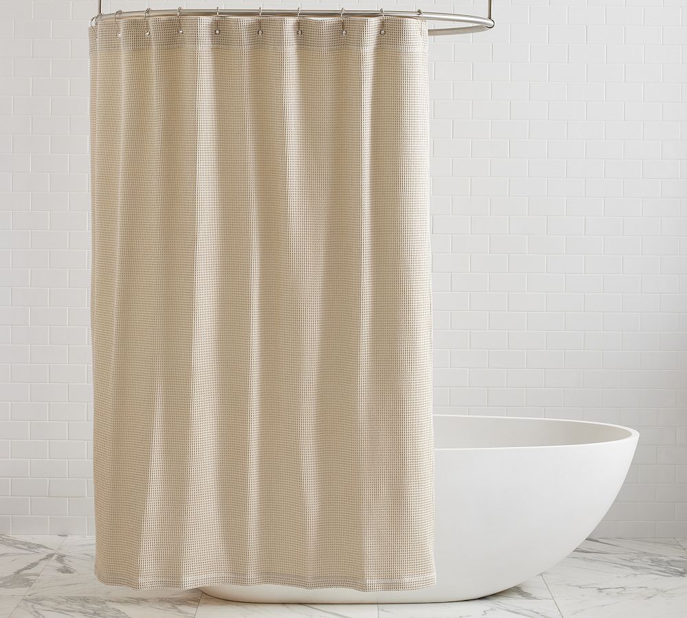 Waffle Weave Cotton Shower Curtain Pottery Barn