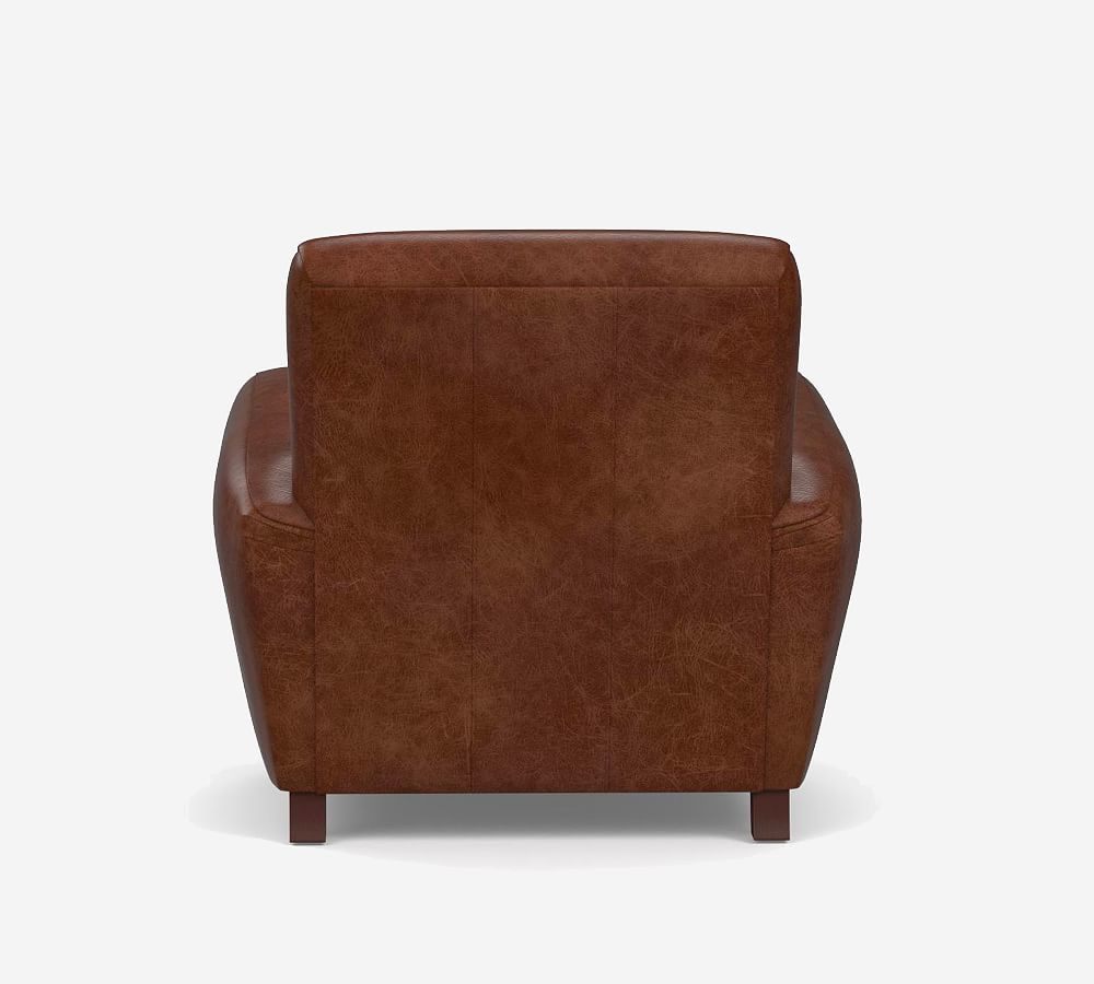Manhattan Square Arm Leather Armchair + Ottoman | Pottery Barn