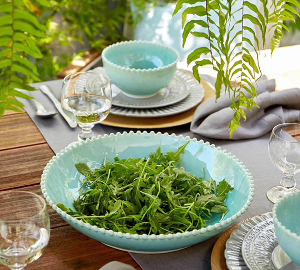 Costa Nova Pearl Stoneware Low Serving Bowl Pottery Barn