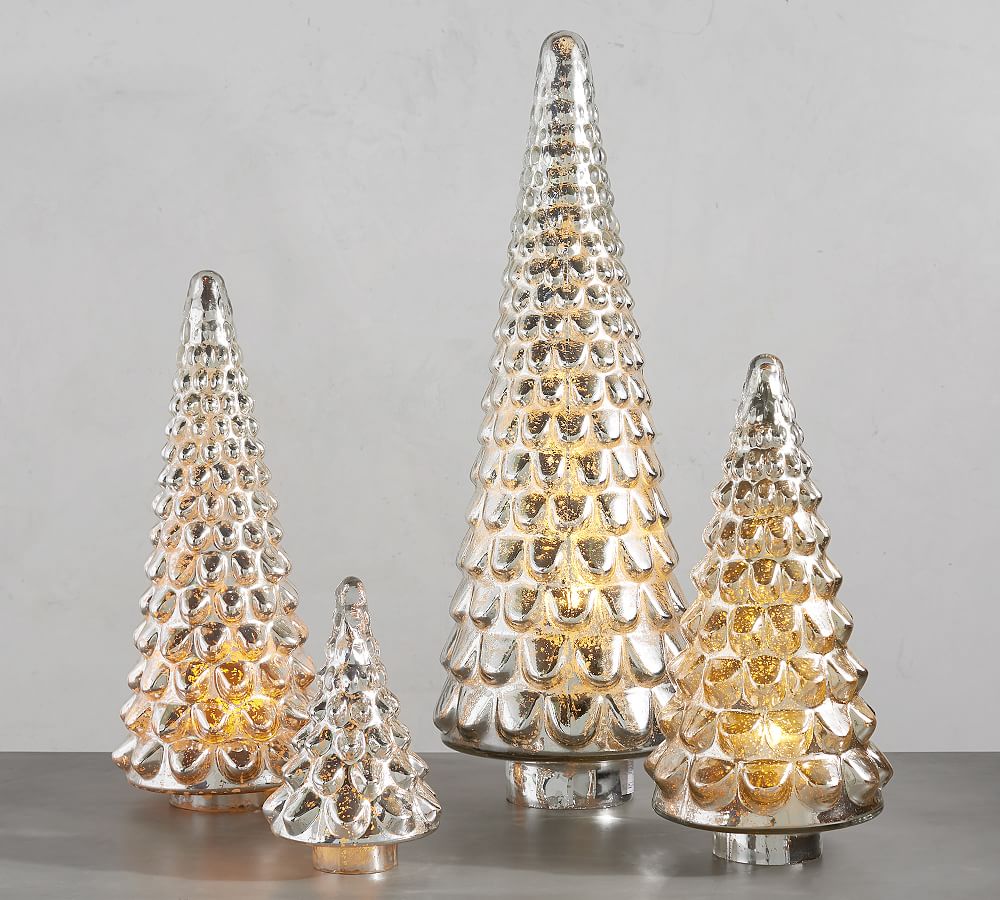 Mercury Glass Tree Cloches | Pottery Barn
