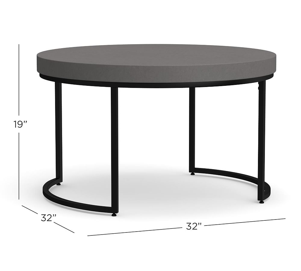 Sloan Concrete Round Nesting Outdoor Coffee Tables Pottery Barn