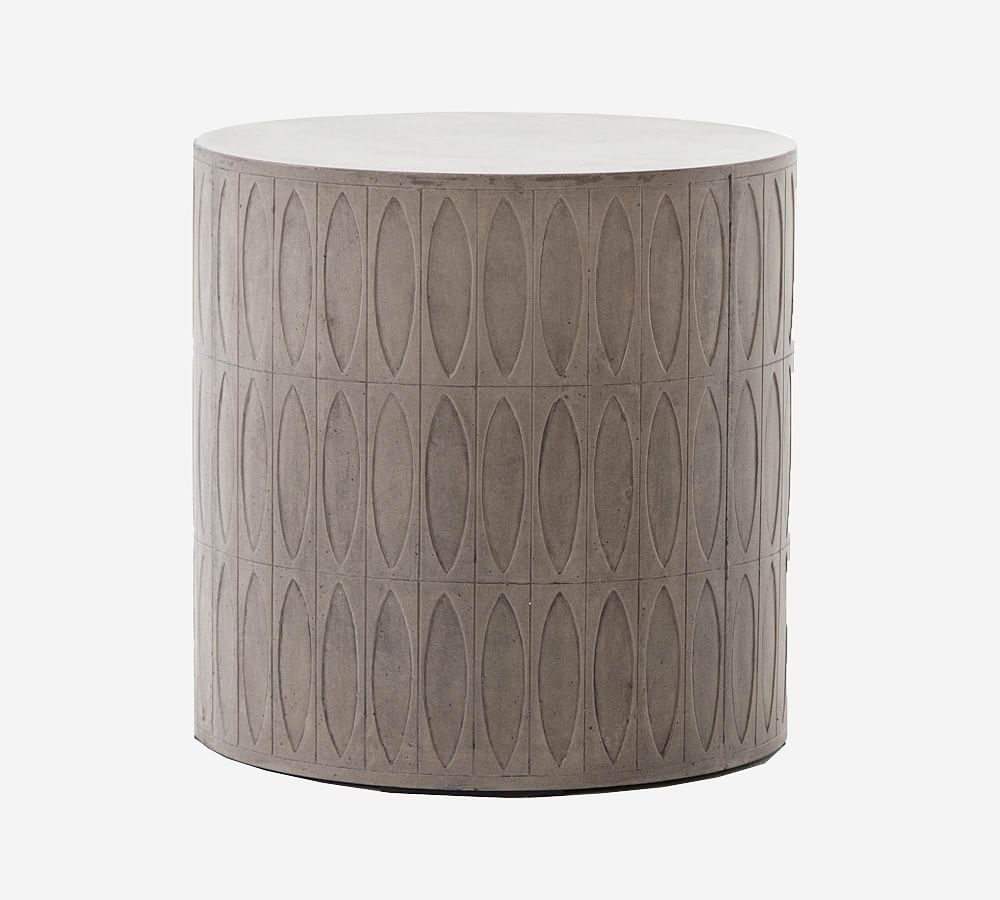 Woolf 20" Concrete Round Outdoor End Table