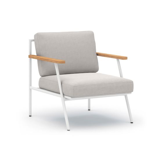 Camarillo Teak Outdoor Lounge Chair Pottery Barn