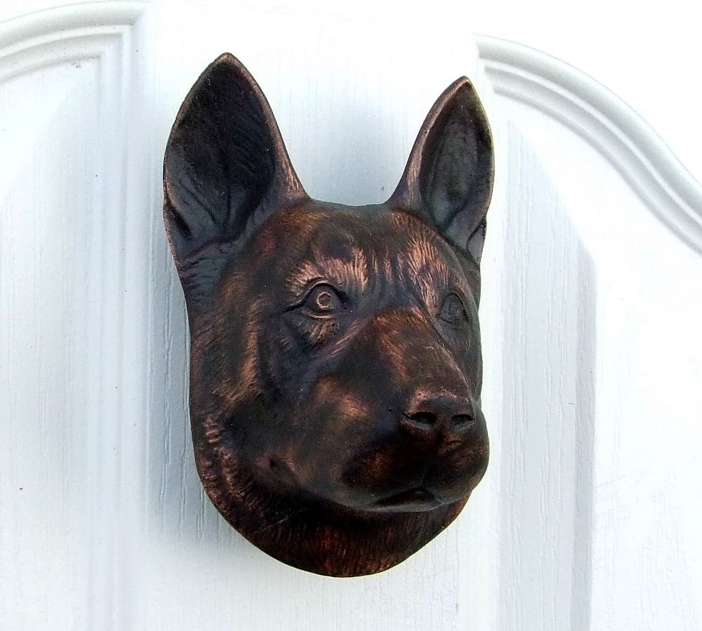 Bronze German Shepherd Door Knocker