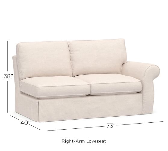 Build Your Own - Pearce Roll Arm Slipcovered Sectional Components ...