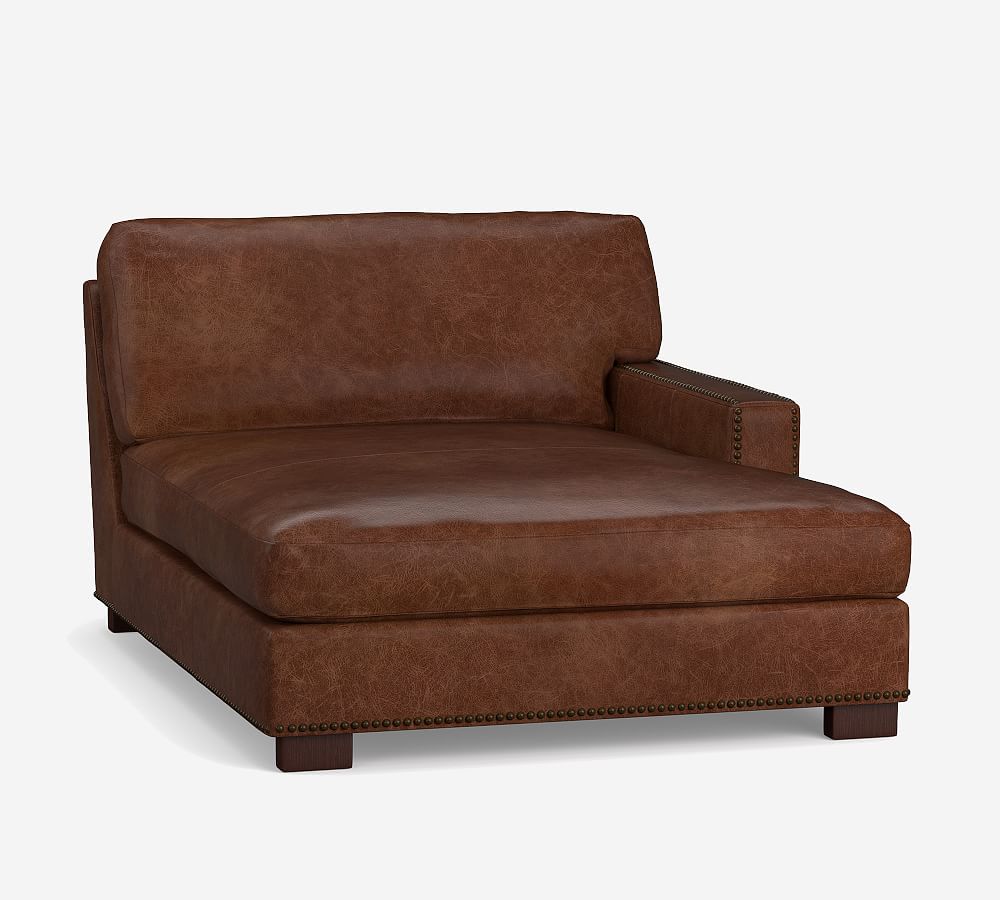 Build Your Own Turner Square Arm Leather Sectional with Nailheads