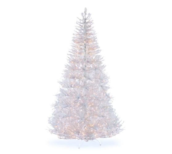 7.5ft PreLit White Iridescent Fir Artificial Christmas Tree Pottery Barn