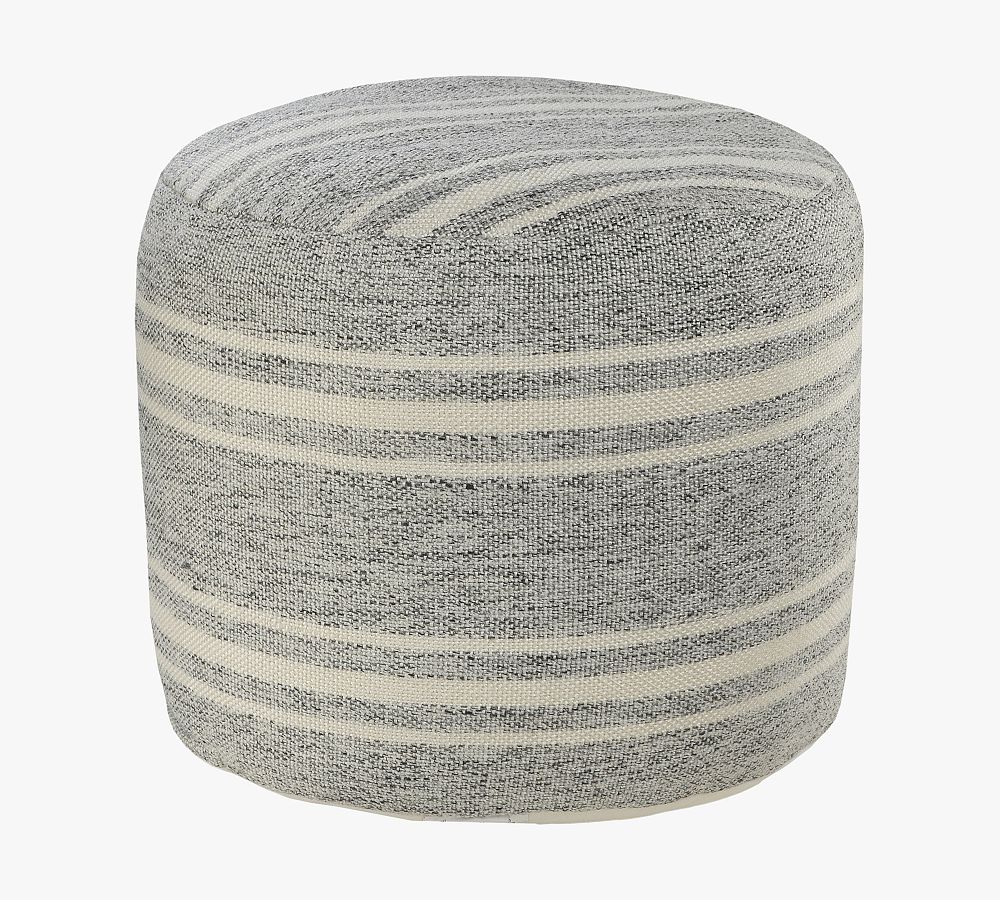 Newton Recycled Yarn Outdoor Pouf | Pottery Barn