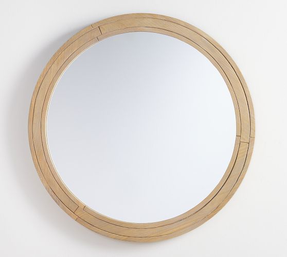 Field Wooden 36" Handcrafted Round Mirror Pottery Barn