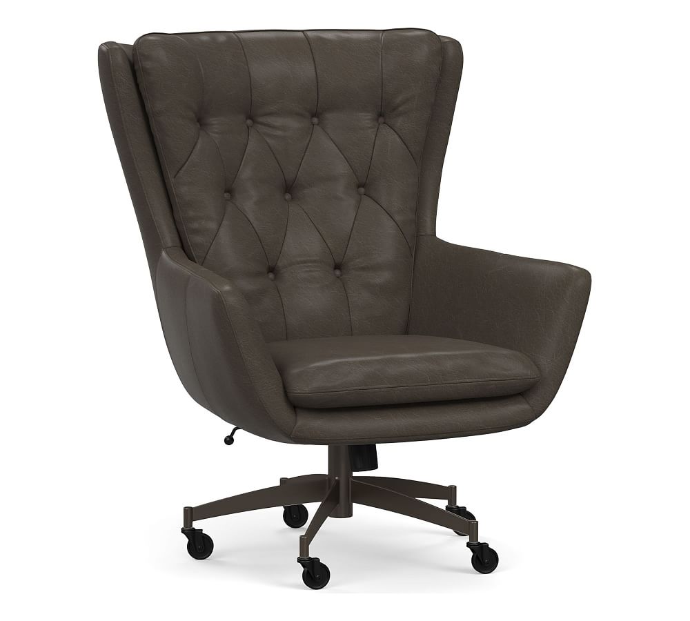 Wells Leather Swivel Desk Chair