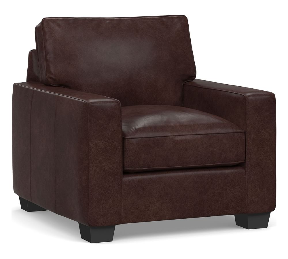 Square discount leather armchair