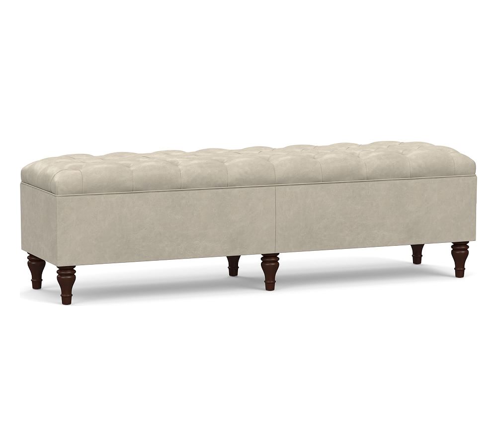 Jay tufted deals leather storage bench