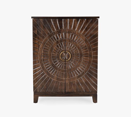 Tegan Carved Wood Bar Cabinet 