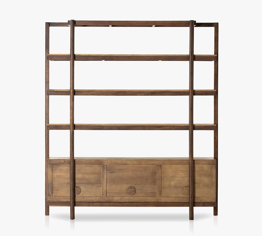 Hughes Wide Bookcase with Cabinets | Pottery Barn