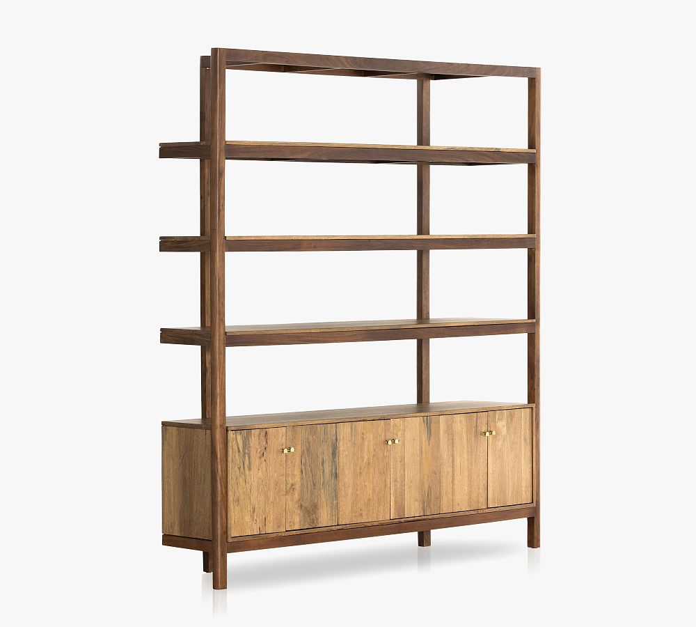 Hughes Wide Bookcase with Cabinets | Pottery Barn