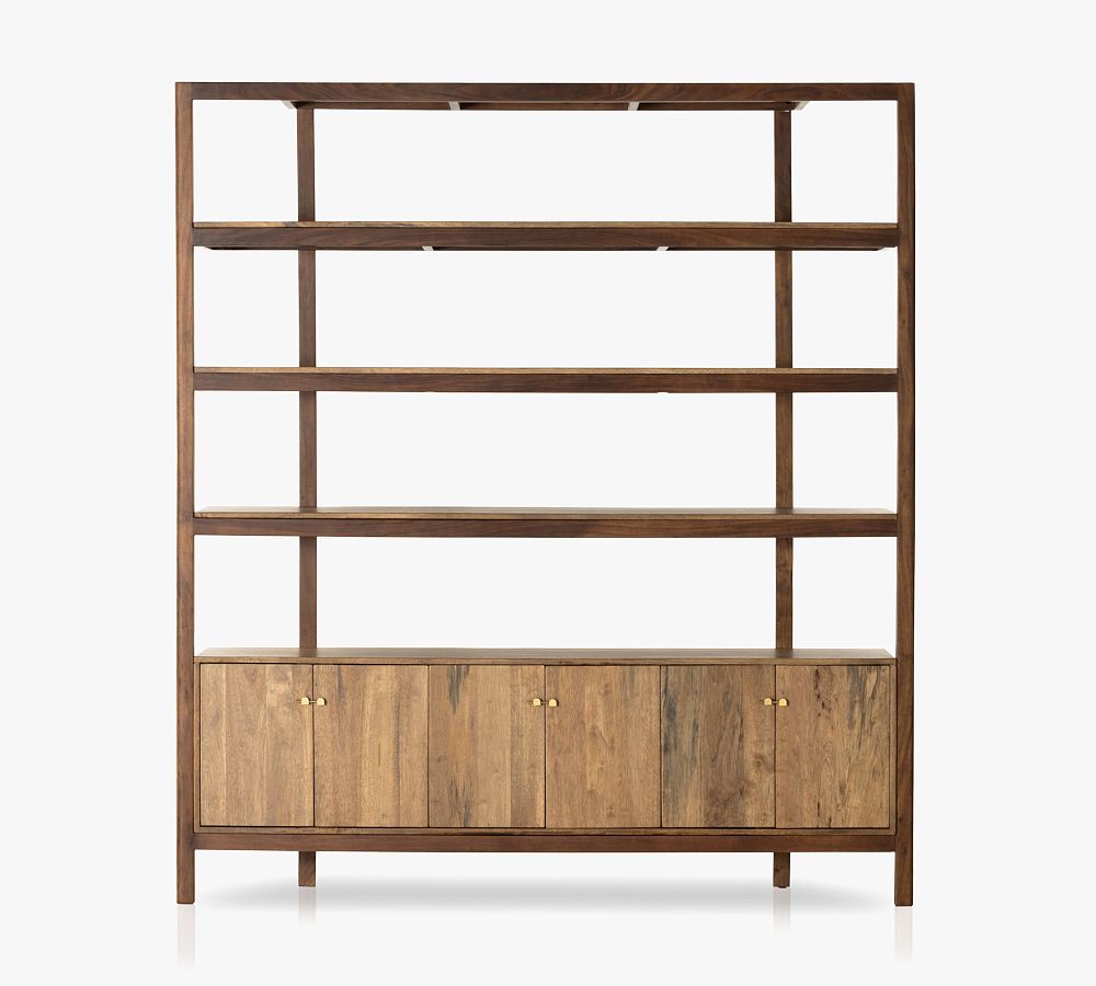 Hughes Wide Bookcase with Cabinets