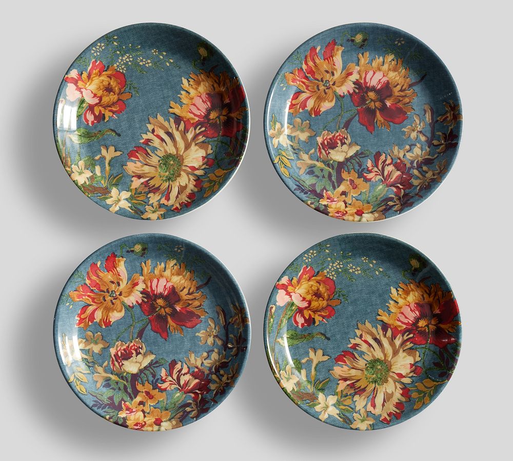 Meadow Floral Stoneware Salad Plates - Set of 4 | Pottery Barn