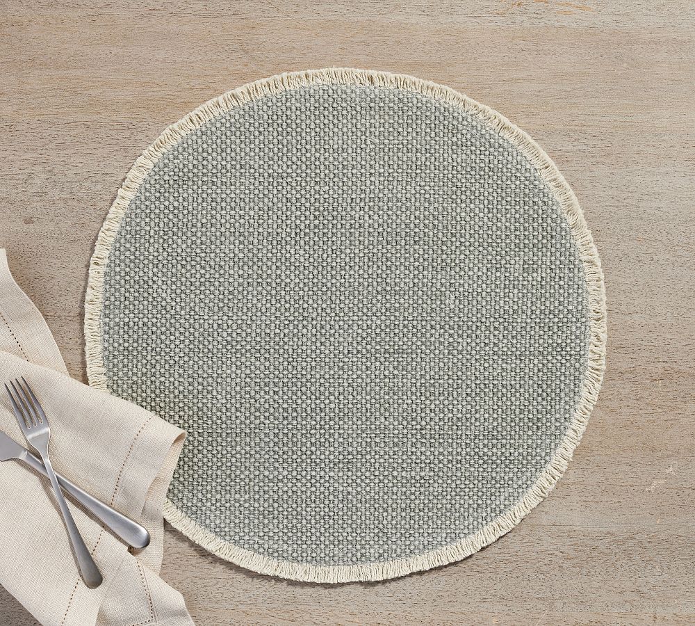 Mason Handwoven Cotton Fringe Round Placemats - Set of 4