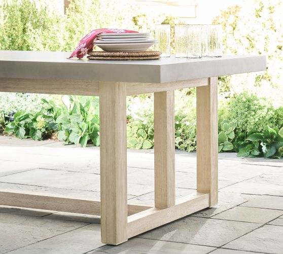 Portola Rectangular Concrete Outdoor Dining Table | Pottery Barn