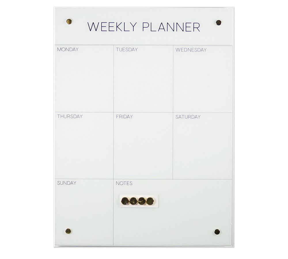 Glass Weekly Planner Dry Erase Board Pottery Barn