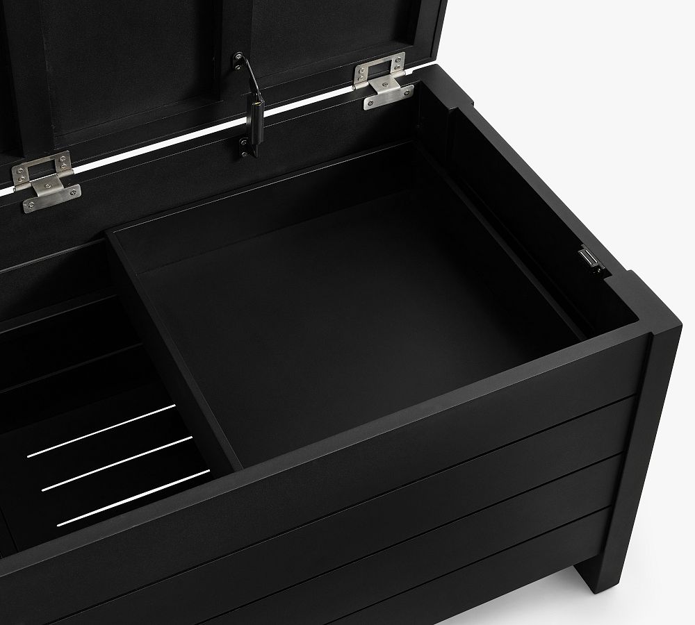 Malibu Metal Storage Trunk with Inserts Pottery Barn