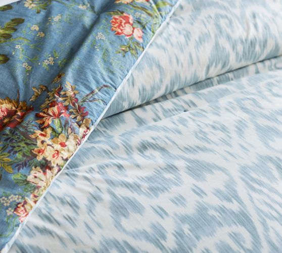 Meadow Floral Reversible Percale Comforter | Pottery Barn