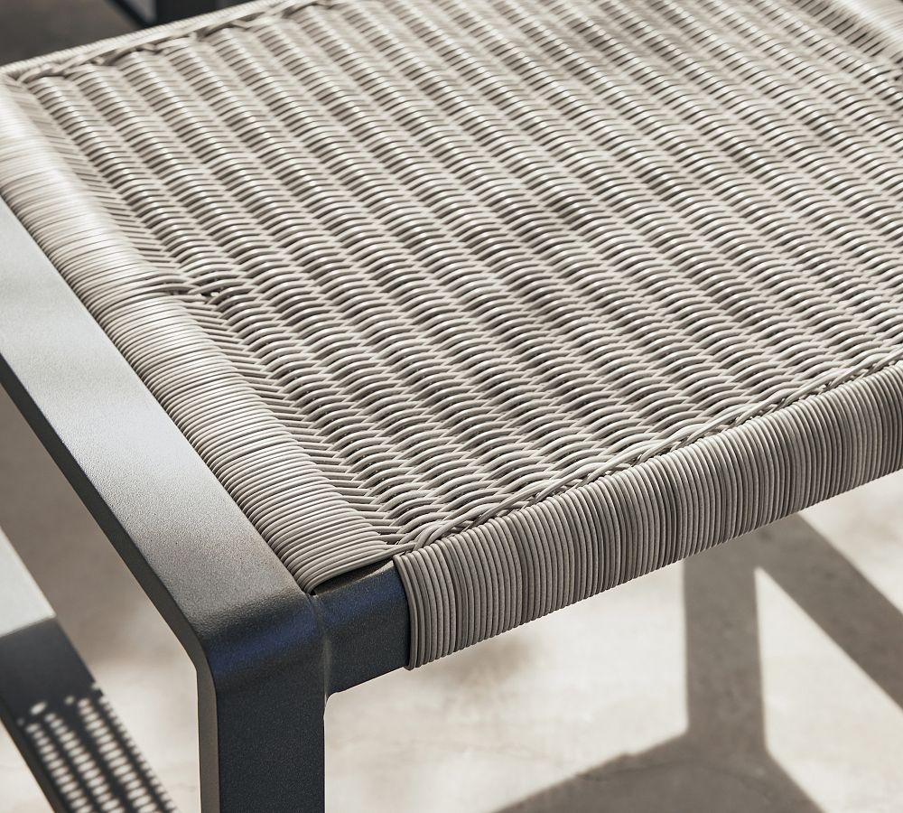 Pottery Barn Indio Metal & Wicker Outdoor Ottoman The Summit at Fritz