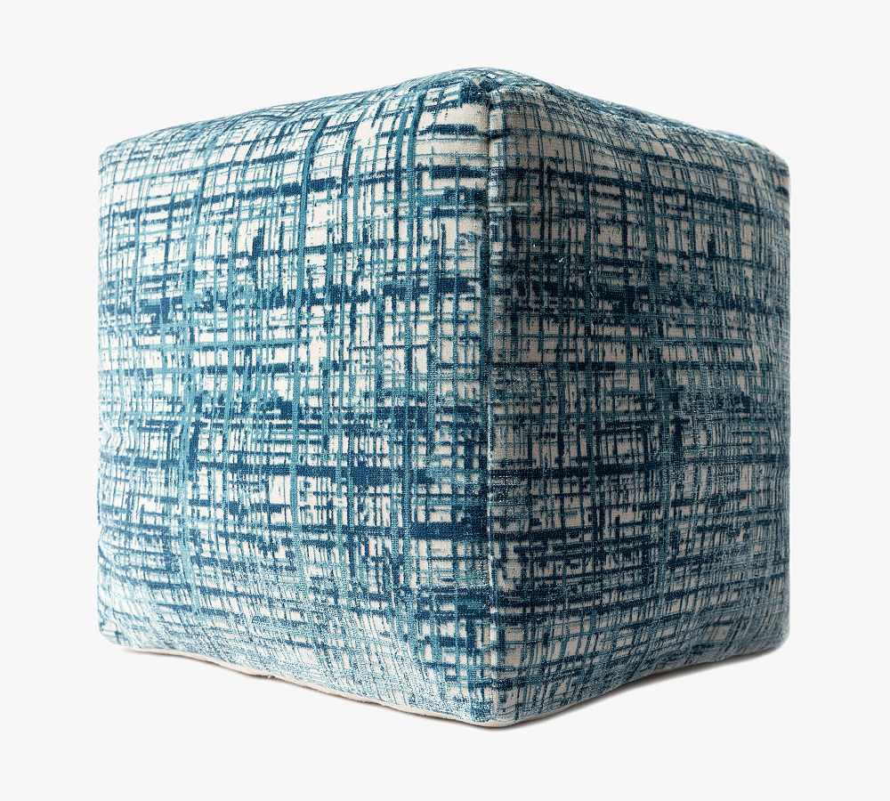 Velvet Square Pouf Pottery Barn