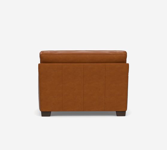 Buchanan Square Arm Leather Twin Sleeper Sofa | Pottery Barn