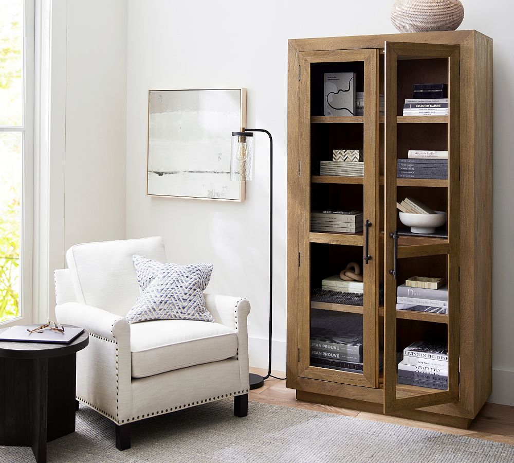 Pottery barn deals bookcase glass doors