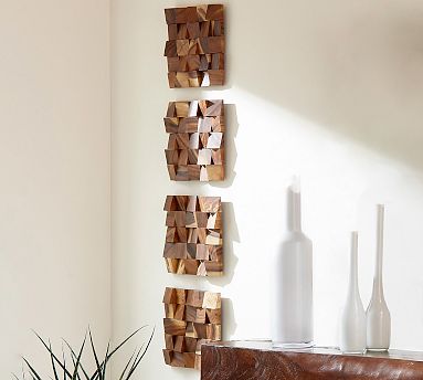 Block Wooden Handcrafted Wall Art | Pottery Barn