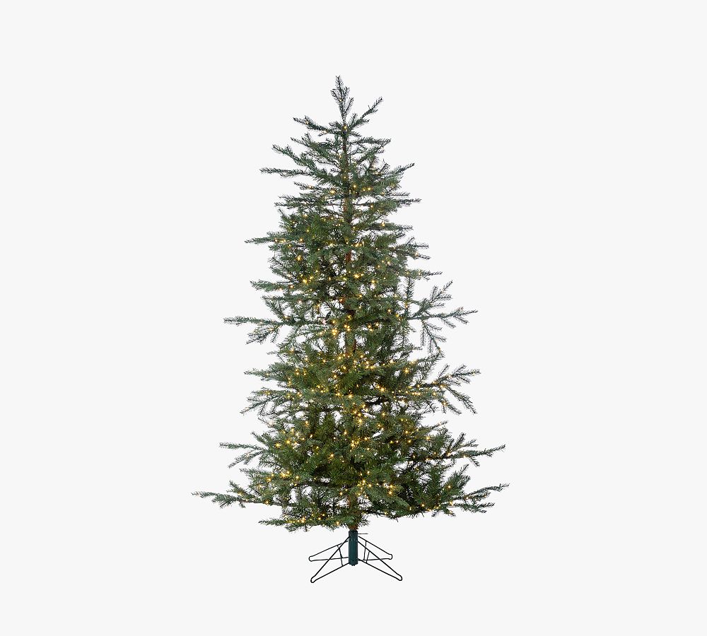 Lit Portland Pine Faux Christmas Trees