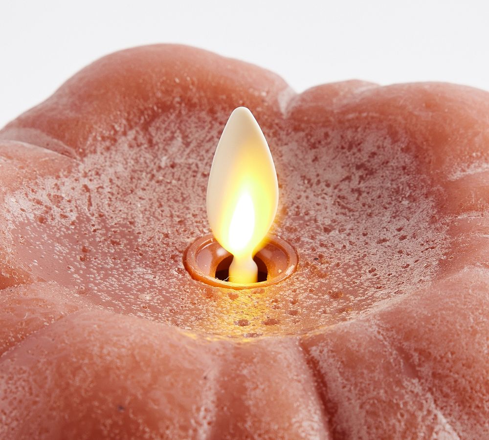 Premium Flickering Flameless Wax Pumpkin Candle Pottery Barn