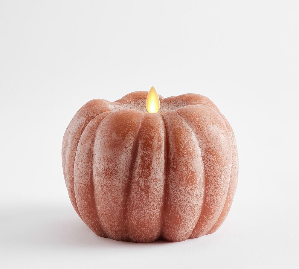 Premium Flickering Flameless Wax Pumpkin Candle Pottery Barn
