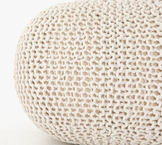 Jute Knit Pouf Pottery Barn