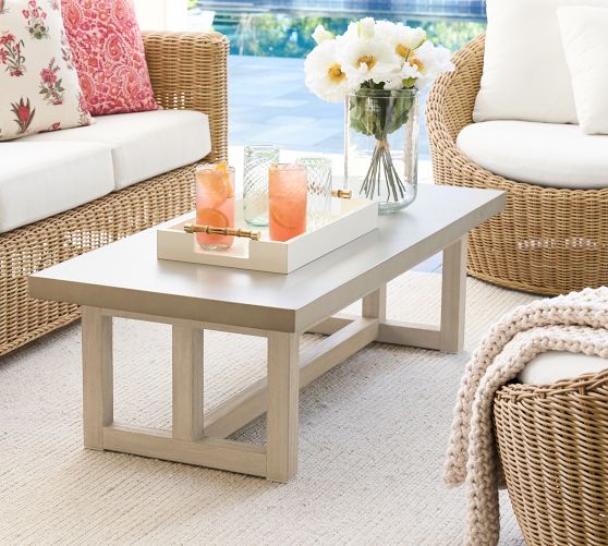 Portola Concrete Outdoor Coffee Table Pottery Barn