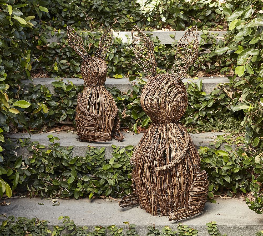 Rattan Bunny with Twinkle Lights Pottery Barn