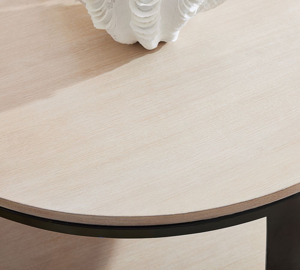 Cayman Round Wood & Metal Coffee Table Pottery Barn