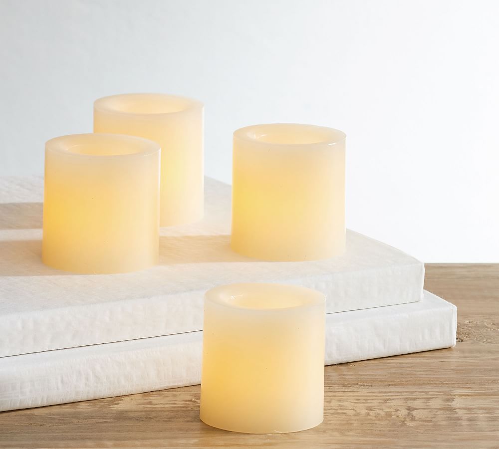 Flameless LED Wax Votive Candles - Set of 4