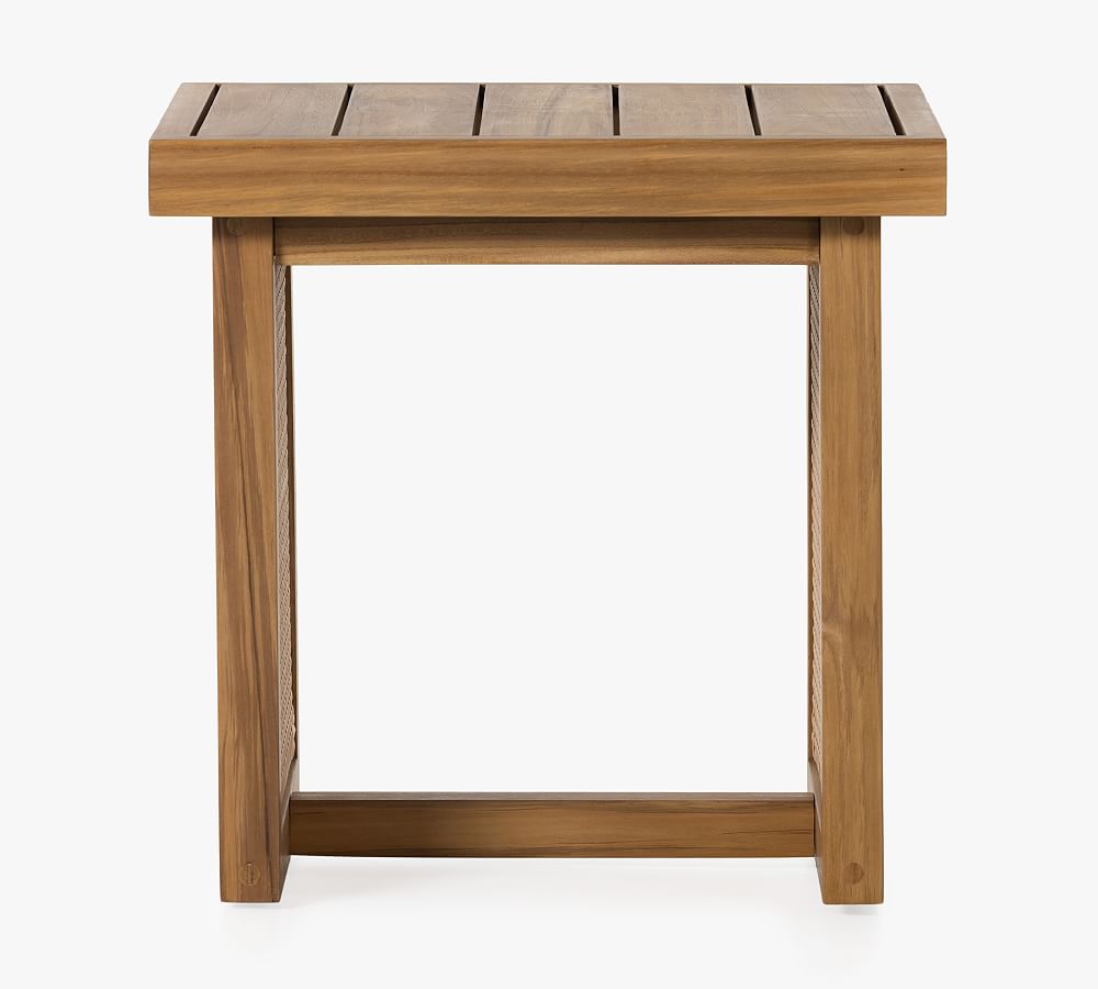 Dolores 20" Outdoor Teak Outdoor End Table Pottery Barn