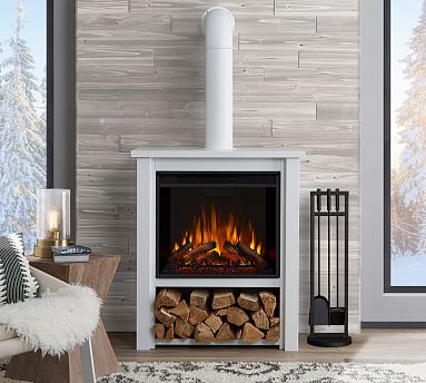 Hollis Electric Fireplace | Pottery Barn