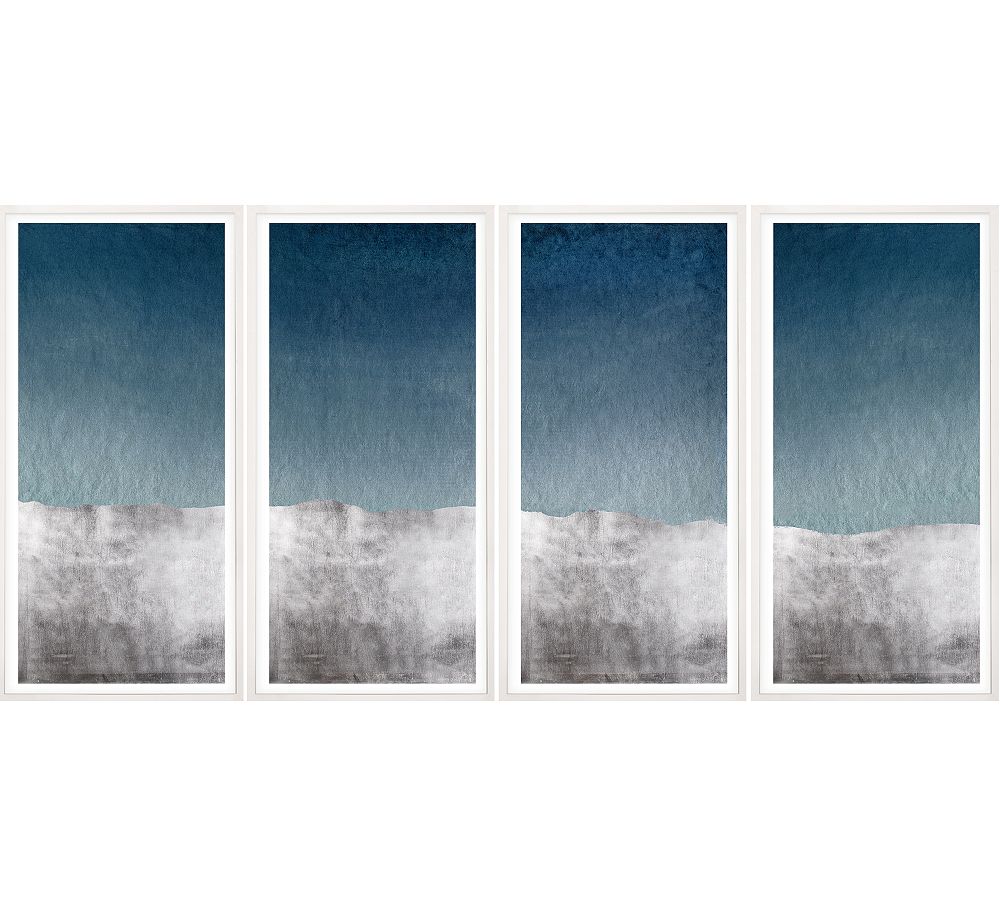 Navy and Silver Wave Framed Print Pottery Barn