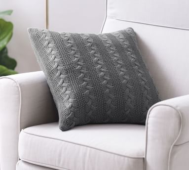 Evette Cable Knit Pillow | Pottery Barn