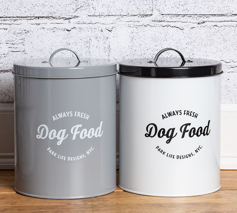 Dog Food Tin, Gray - 140oz | Pottery Barn