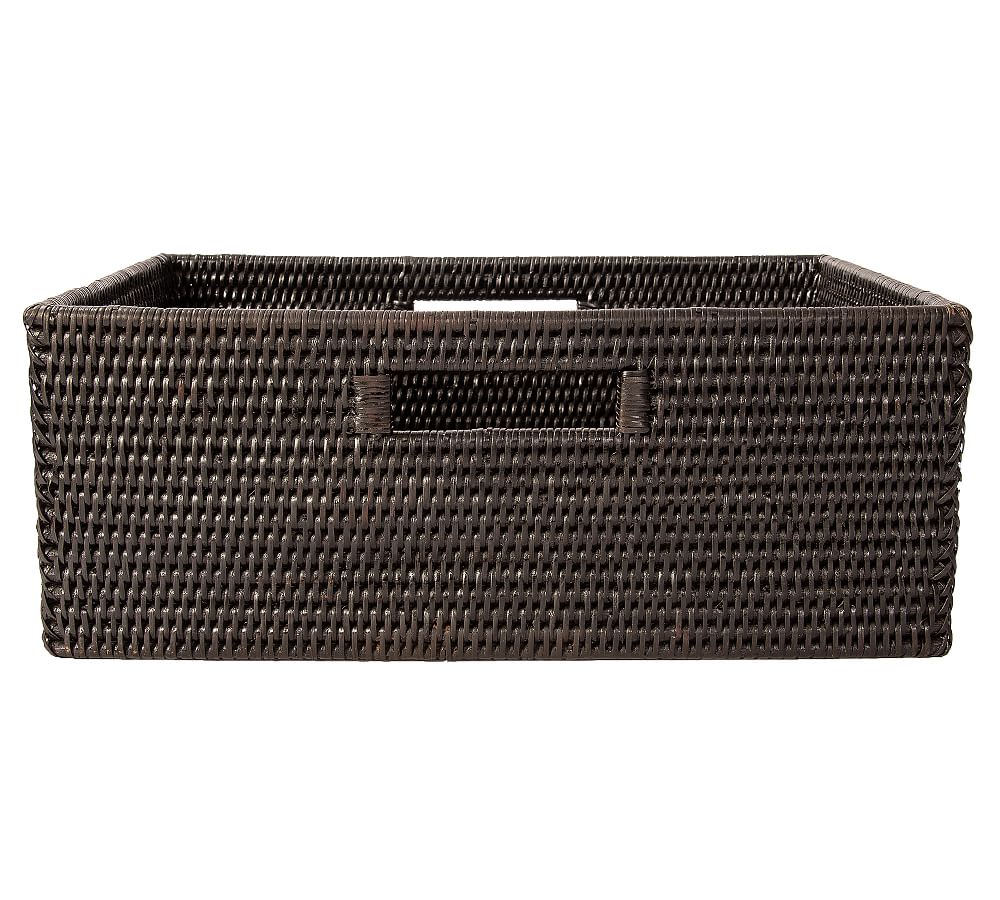 Tava Handwoven Rattan Rectangular Shelf Basket Pottery Barn
